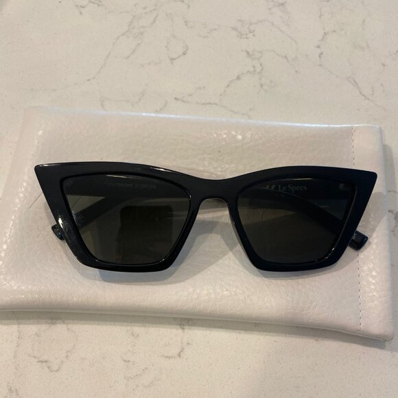 Le Specs Velodrome Cat-Eye Sunglasses in Black - Picture 1 of 3